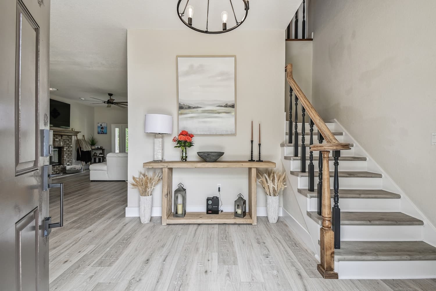 Custom staircase entryway renovation
